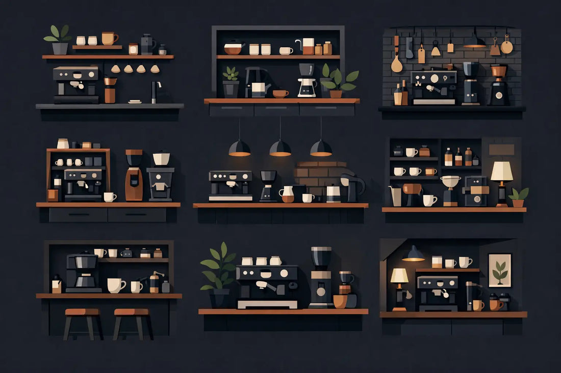 9 Home Coffee Bar Examples with Dark Appeal